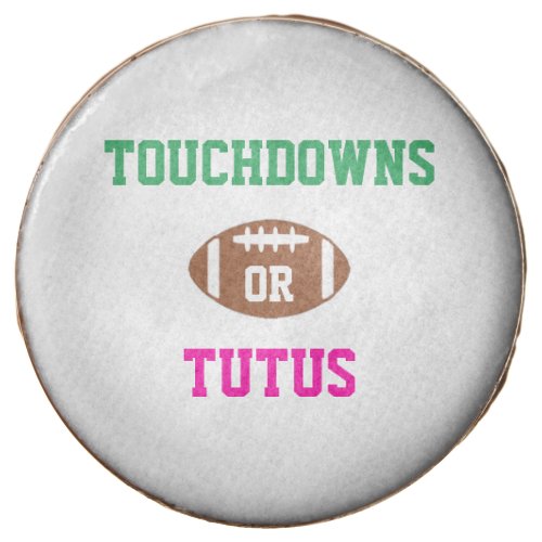 Touchdowns or Tutus Gender Reveal Chocolate Covered Oreo