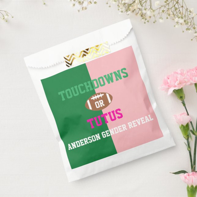 Touchdowns or Tutus Gender Reveal Favor Bag (Sealed)