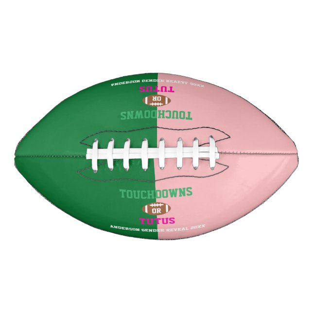Touchdowns or Tutus Gender Reveal Football (Front)