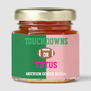 Touchdowns or Tutus Gender Reveal Honey Jar Favors