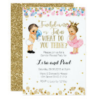 Touchdowns or Tutus Gender Reveal invitation