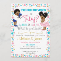 Touchdowns or Tutus Gender Reveal Invitation