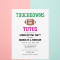 Touchdowns or Tutus Gender Reveal Invitation