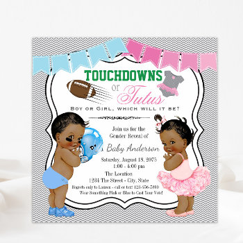 Touchdowns Or Tutus Gender Reveal Invitations by The_Baby_Boutique at Zazzle