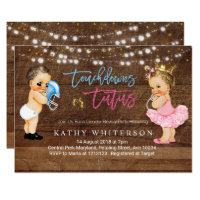 Touchdowns or Tutus gender reveal Invite rustic