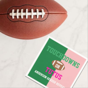 Touchdowns or Tutus Gender Reveal Napkins
