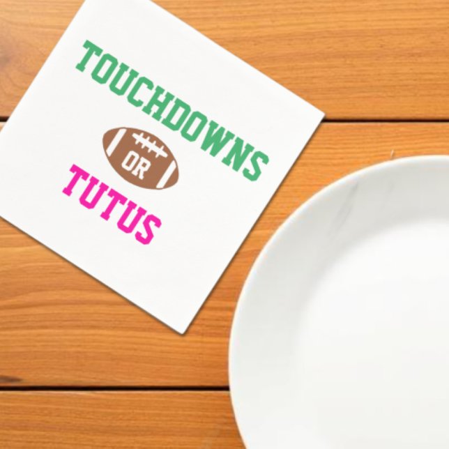Touchdowns or Tutus Gender Reveal Napkins (Creator Uploaded)