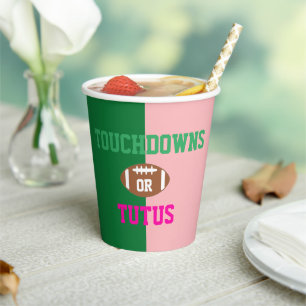 Touchdowns or Tutus Gender Reveal Paper Cups