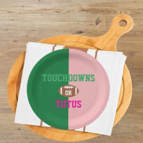 Touchdowns or Tutus Gender Reveal Paper Plates