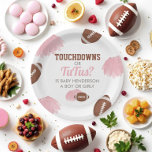 Touchdowns or Tutus Gender Reveal  Paper Plates<br><div class="desc">Bring the fun to the table with these adorable "Touchdowns or Tutus?" gender reveal paper plates! Perfect for serving up party snacks, sweets, and game-day bites, these themed plates add the perfect pop of personality to your celebration. Featuring playful designs and a mix of sporty and sweet elements, they’re ideal...</div>