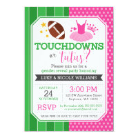 Touchdowns or Tutus Gender Reveal Party Card