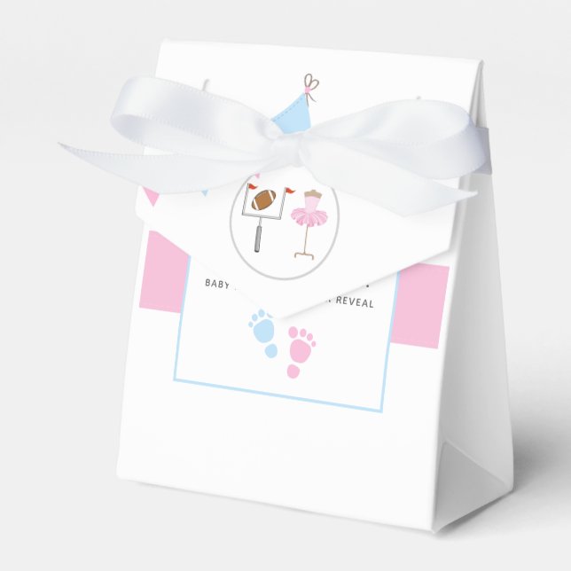 Touchdowns or Tutus Gender Reveal Party Favor Boxes (Front Side)