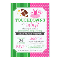 Touchdowns or Tutus Gender Reveal Party Invitation