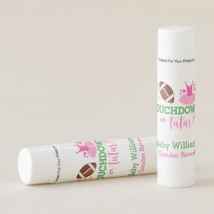 Touchdowns or Tutus Gender Reveal Party Lip Balm