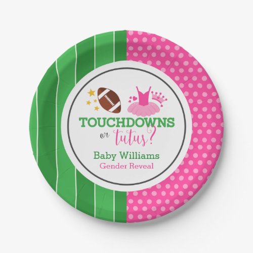 Touchdowns or Tutus Gender Reveal Party Paper Plates