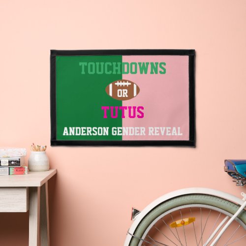 Touchdowns or Tutus Gender Reveal Pennant