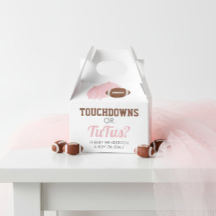 Touchdowns or Tutus Gender Reveal Thank You Favor Boxes