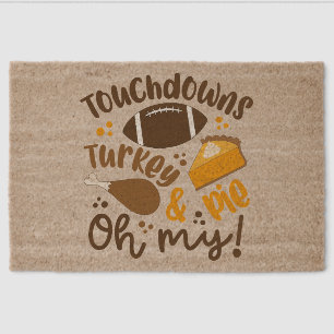 Touchdowns Turkey & Pie   Oh My Fiber Doormat