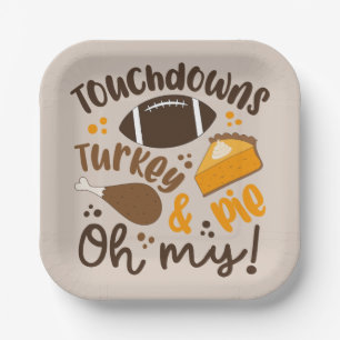 Touchdowns Turkey & Pie Oh My Paper Plates