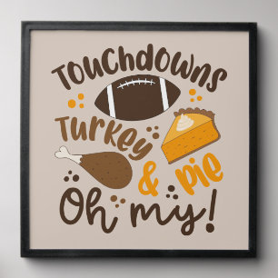 Touchdowns Turkey & Pie Oh My Peel And Stick Photo Tile