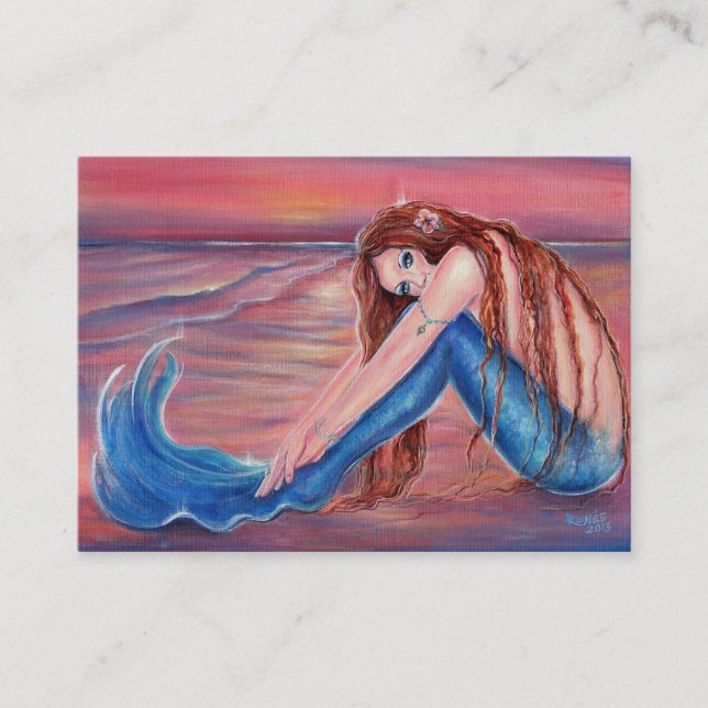Touched by the Sun Mermaid business cards By Renee (Front)