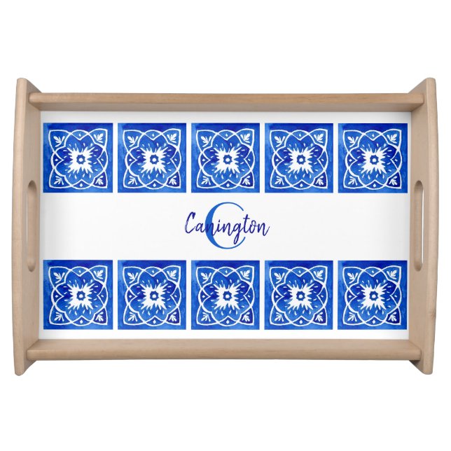 Touches of the Mediterranean Cobal Blue  Serving Tray (Front)