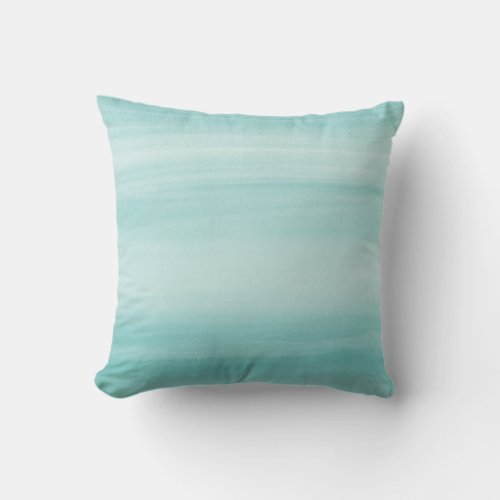 Touching Aqua Blue Watercolor Abstract 2 Throw Pillow