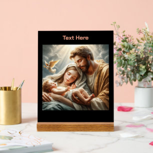 Touching Baby-born Scene Christmas Celebrate Wood Acrylic Sign
