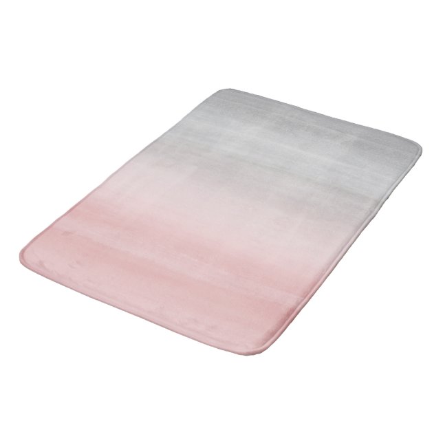 Touching Blush Gray Watercolor Abstract #1 Bath Mat (Angled)