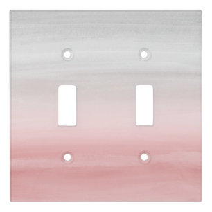 Touching Blush Gray Watercolor Abstract #1 Light Switch Cover