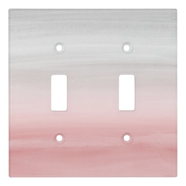Touching Blush Gray Watercolor Abstract #1 Light Switch Cover (Front)