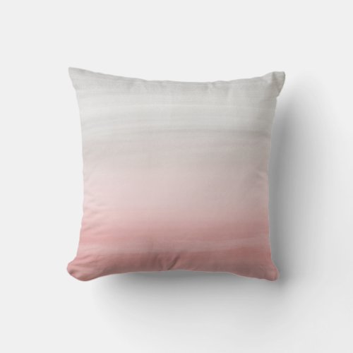 Touching Blush Gray Watercolor Abstract 1 Throw Pillow