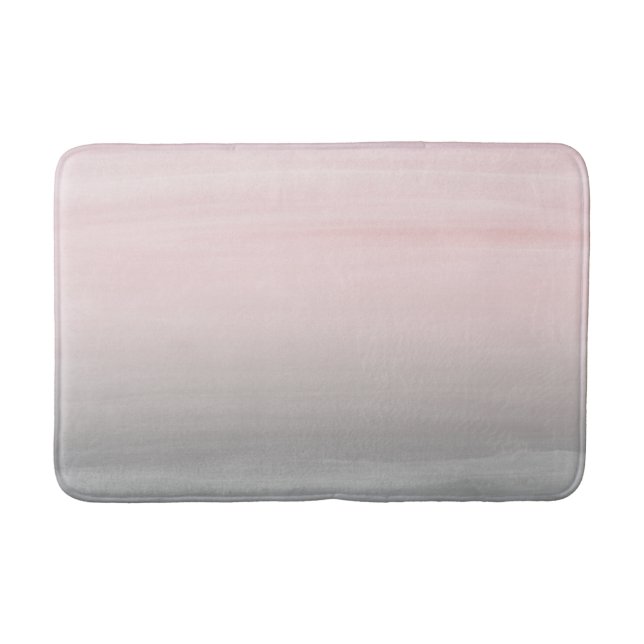 Touching Blush Gray Watercolor Abstract #4 Bath Mat (Front)
