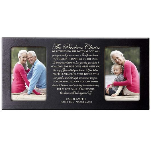 Touching Broken Chain Black Double Picture Frame (Front View)