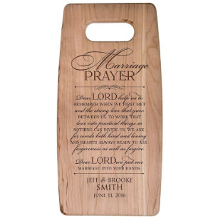 Touching Marriage Prayer Cherry Wood Cutting Board
