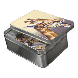 Touching Moment Between Mother Giraffe & Calf Jigsaw Puzzle