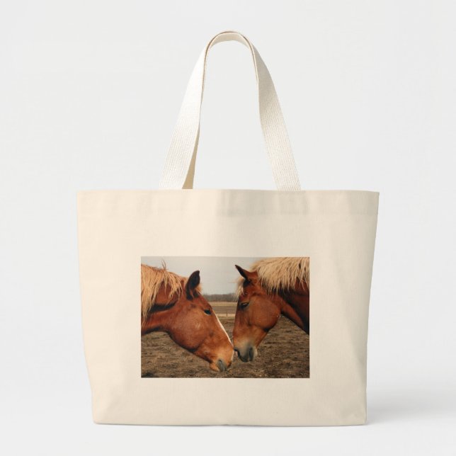 Touching noses large tote bag (Front)