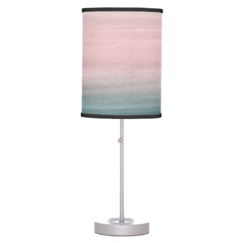 Touching Teal Blush Gray Watercolor Abstract 1 Table Lamp