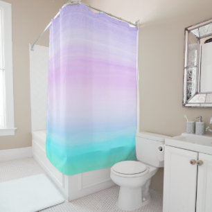 Touching Unicorn Girls Watercolor Abstract #1 Shower Curtain