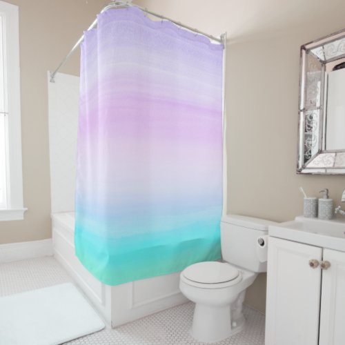 Touching Unicorn Girls Watercolor Abstract 1 Shower Curtain