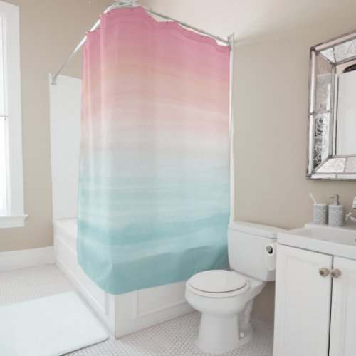 Touching Watercolor Abstract Beach  Dream 1 Shower Curtain