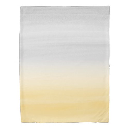 Touching Yellow Gray Watercolor Abstract 1 Duvet Cover