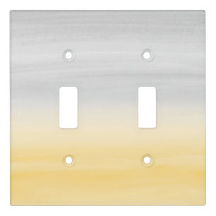 Touching Yellow Gray Watercolor Abstract #1 Light Switch Cover