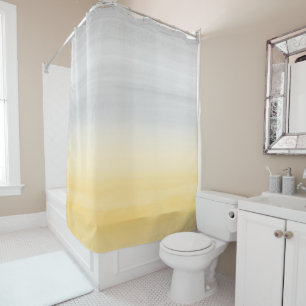Touching Yellow Gray Watercolor Abstract #1 Shower Curtain