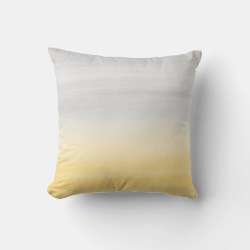 Touching Yellow Gray Watercolor Abstract 1 Throw Pillow