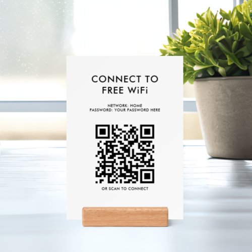 Touchless Menu QR Code Connect WiFi White Holder