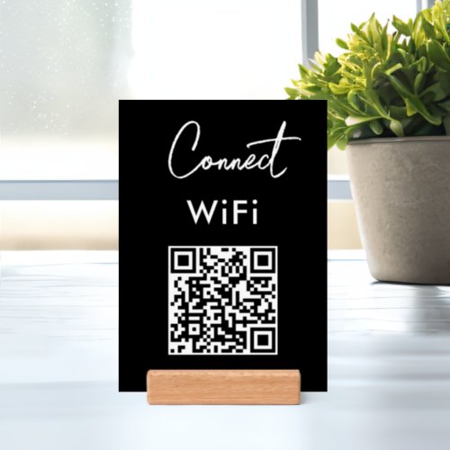 Touchless Menu QR Connect WiFi Black Holder