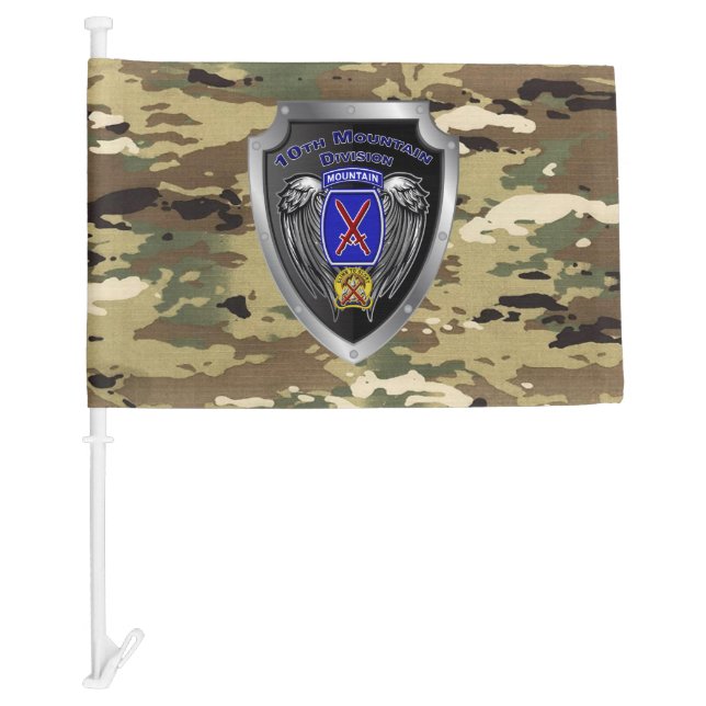 Tough 10th Mountain Division Car Flag (Front)