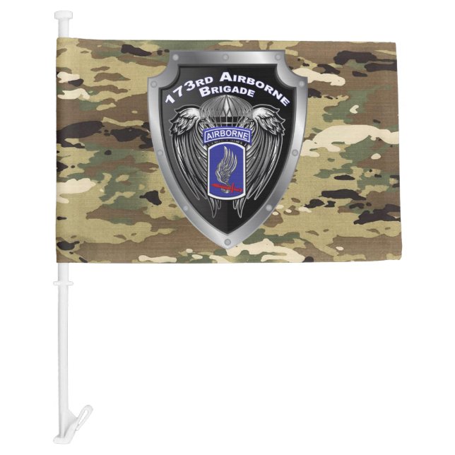 Tough 173rd Airborne Brigade Combat Team Car Flag (Front)