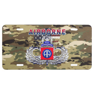 Tough 82nd Airborne Div Jump Wings Patch License Plate